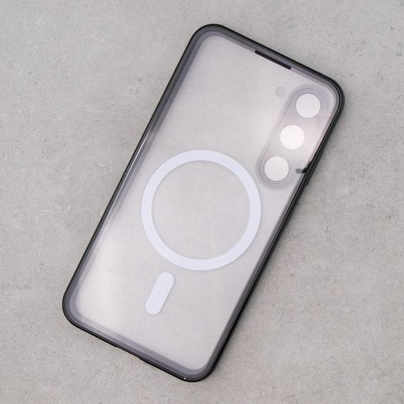 Магнитный чехол с двойным стеклом MagSafe для Samsung Galaxy S23, чёрный