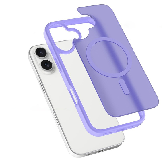 Матовый чехол для iPhone 17, для MagSafe, полупрозрачный фиолетовый