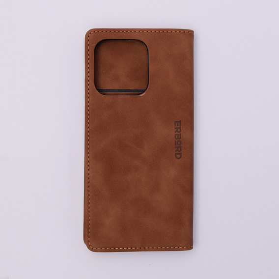Чохол для Xiaomi Redmi 12C, ERBORD Vintage, гаманець з клапаном, коричневий