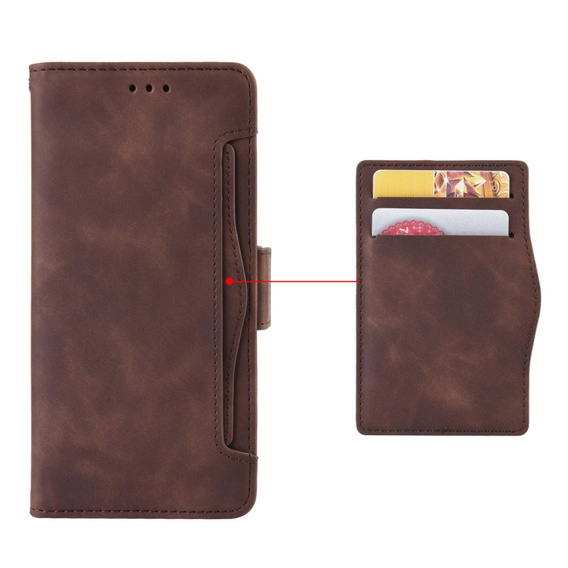 Футляр з клапаном для Realme 14 Pro 5G, Card Slot, коричневий