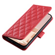 чехол-крышка для iPhone 16 Pro, Rhombus Crossbody Leather, красный