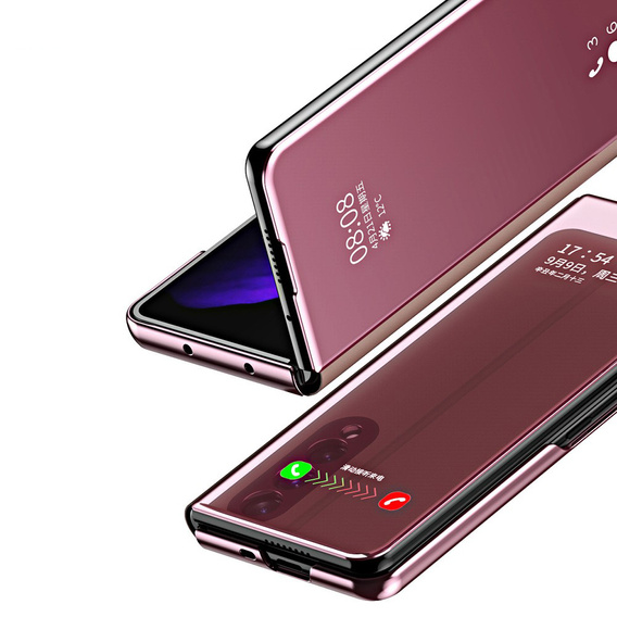 Чoхол до Samsung Galaxy Z Fold3 5G, Clear View, рожевий rose gold