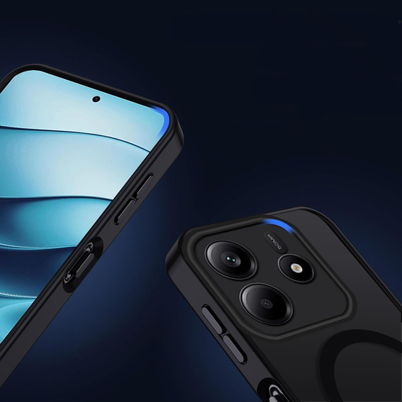 Чехол для Xiaomi Redmi Note 14 5G, для MagSafe, ERBORD Matt Case, чёрный + стекло для экрана