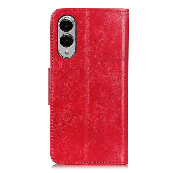 Откидной чехол для Samsung Galaxy S25 Edge, Crazy Horse Wallet, красный