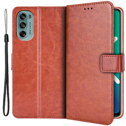 Футляр з клапаном для Motorola Moto G62 5G, Crazy Horse Wallet, коричневий