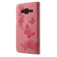 Откидной чехол для Samsung Galaxy J3 2016, Butterfly, розовый