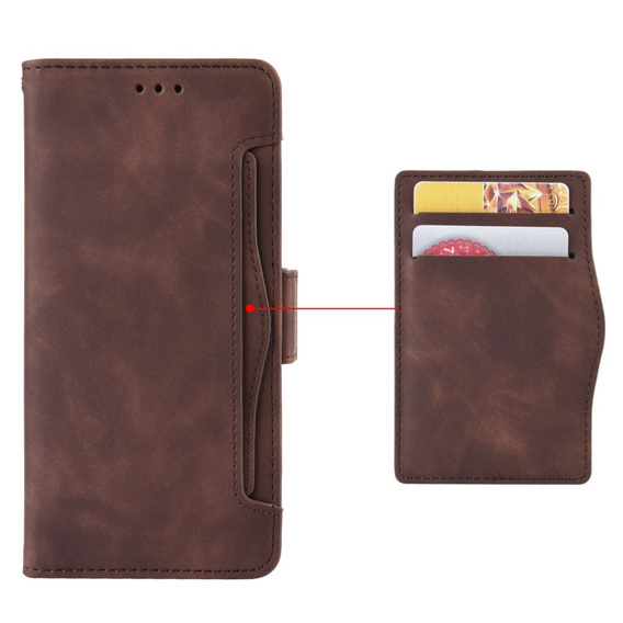 Откидной чехол для Xiaomi Poco F7 Ultra, Card Slot, коричневый