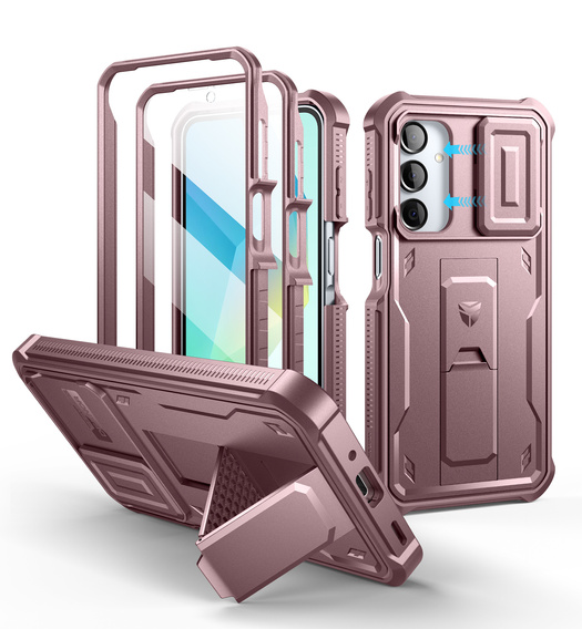Бронированный чехол для Samsung Galaxy A16, Dexnor Full Body (Two Frames), розовый