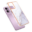 Захисний чохол для Motorola Moto G24 / G24 Power / G04, Marble Slim Case, білий