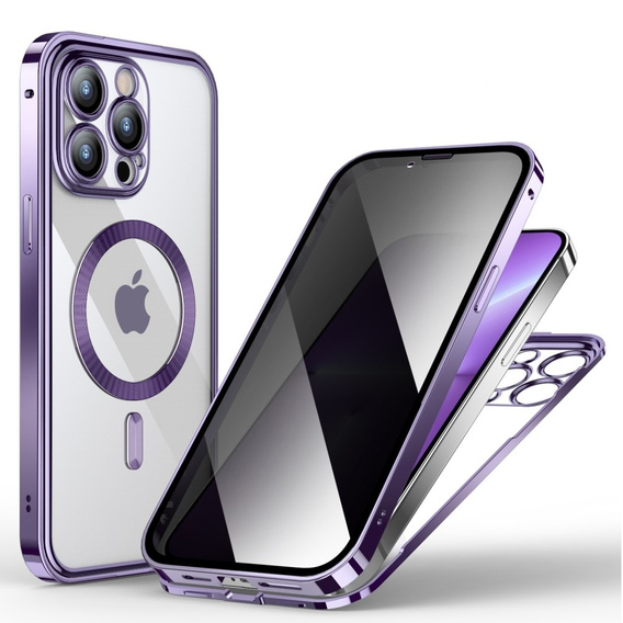 Чохол для iPhone 13 Pro Max, Privacy Dual Glass, для MagSafe, фіолетовий