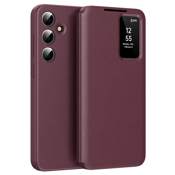 Флип-кейс для Samsung Galaxy S25, Smart View Wallet, бордовый