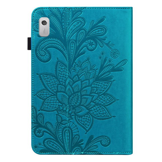 чехол-крышка для Lenovo Tab M9, flower, синий