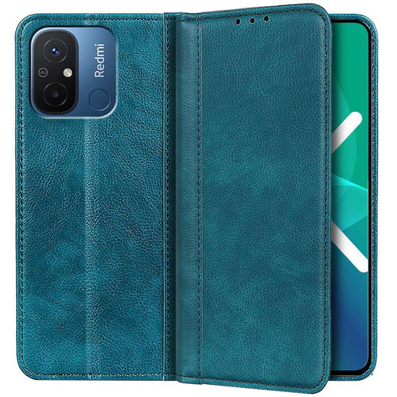 Чoхол до Xiaomi Redmi 12C, Wallet Litchi Leather, зелений