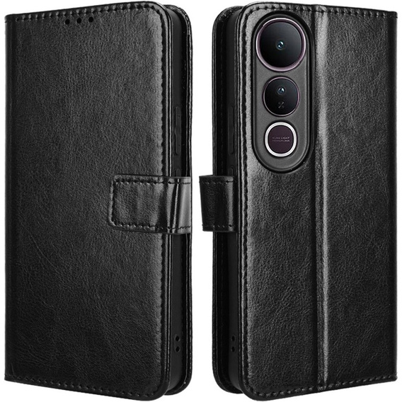 Откидной чехол для Vivo V50 Lite 4G / 5G, Crazy Horse Wallet, чёрный