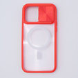 Чехол до iPhone 15 Pro Max, Slide Camera Magsafe, красный