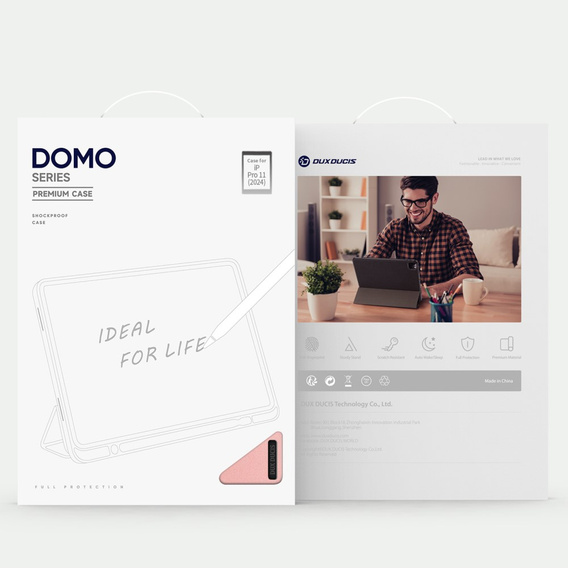 Чехол для iPad Pro 11" 2024, Dux Ducis Domo, розовый