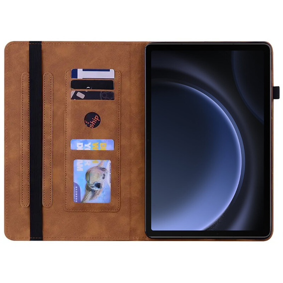 Чехол для Samsung Galaxy Tab S10 Lite / S10 FE / S9 FE, Wallet Pen Slot, коричневый