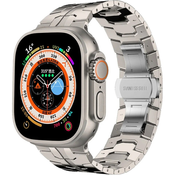 Браслет Stainless Segments до Apple Watch 7/6/5/4/SE/3/2/1 45/44/42mm, Silver