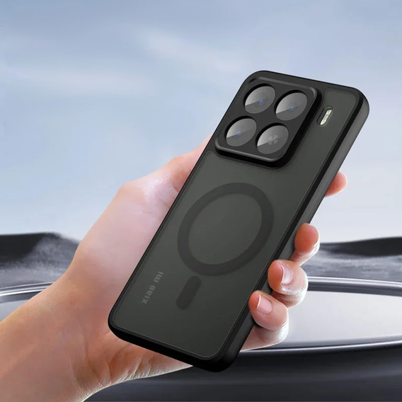 Чохол для Xiaomi 15, для MagSafe, ERBORD Matt Case, чорний + захисне скло