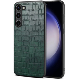 Чохол для Samsung Galaxy S24+ Plus, крокодил, зелений шкіра