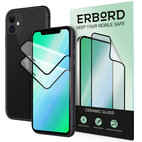 2x Керамічне гібридне скло ERBORD для iPhone X/XS/11 Pro