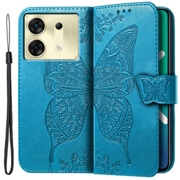 Откидной чехол для Infinix Zero 30 5G, Butterfly, синий