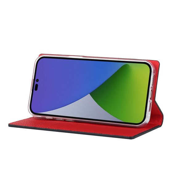 Откидной чехол для iPhone 15 Pro Max, Litchi Skin Grain, чёрный