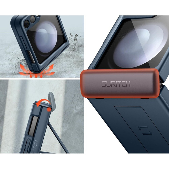 Чехол до Samsung Galaxy Z Flip 5, Suritch Full Body, темно-синий