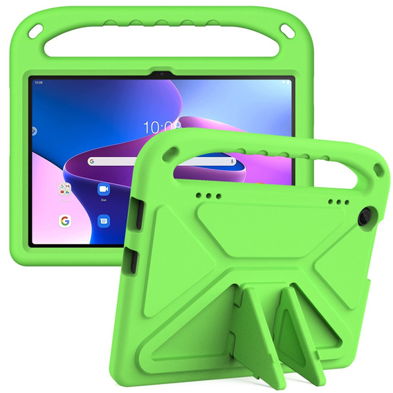 Детский чехол для Lenovo Tab M10 10.1 Gen 3, детский чехол с ручкой, зелёный
