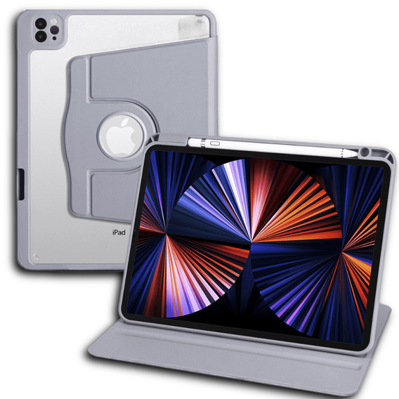 Чохол для iPad Pro 11" 2022/2021/2020 (4/3/2 gen.), з місцем для стилуса, що обертається на 360°, фіолетовий