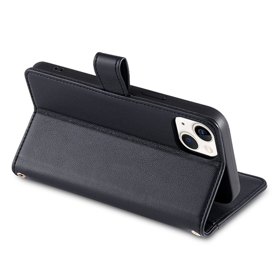 Откидной чехол для iPhone 14, Wallet Zipper Pocket, чёрный