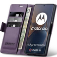 Чохол для Motorola Edge 60 / 60 Fusion, ERBORD Glossy Litchi, гаманець з клапаном, фіолетовий