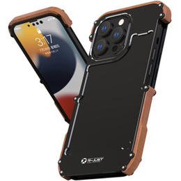 Чохол R-JUST для iPhone 13 Pro, Alu Wood Bumper, чорний