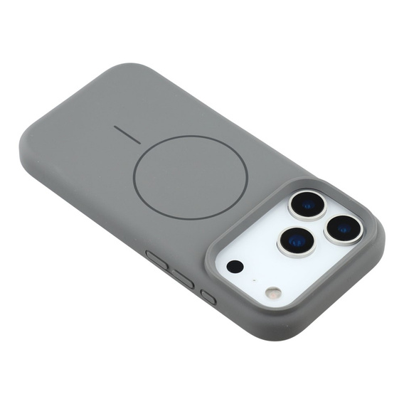 Силиконовый чехол для iPhone 17 Pro, для MagSafe, противоударный, серый
