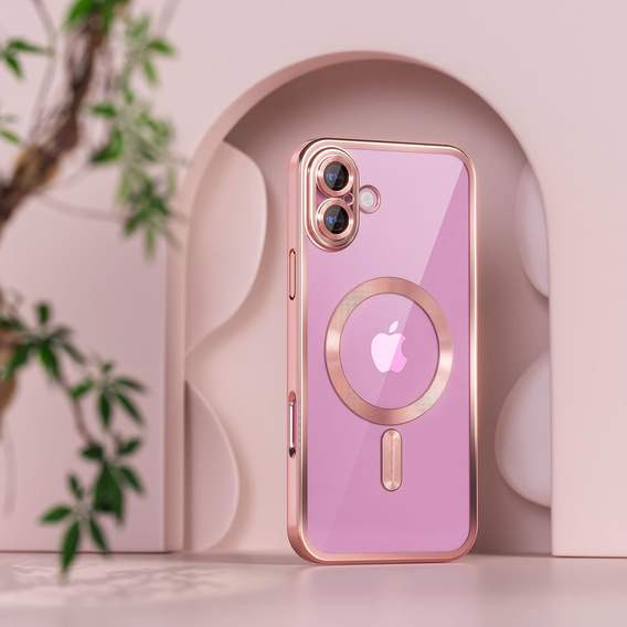 Чохол для iPhone 16 Plus, Electro MagSafe, рожевий + Скло на екран