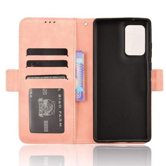 Футляр з клапаном для Motorola Edge 50 Fusion 5G, Card Slot, рожевий