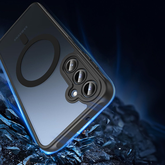 Чохол для Samsung Galaxy A16, для MagSafe, ERBORD Matt Case, чорний + захисне скло