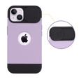 Чохол ERBORD MagSafe Cam Slider, фіолетовий + скло для екрану для iPhone 13 / iPhone 14