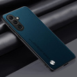 Кожаный чехол для Samsung Galaxy M55 5G, leather hybrid, синий