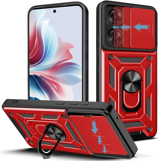 Чехол NOX Camera Slide Oppo Reno 11F 5G, CamShield Slide, красный