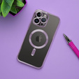 Чехол для iPhone 16 Pro, Electro MagSafe, фиолетовый + стекло для экрана