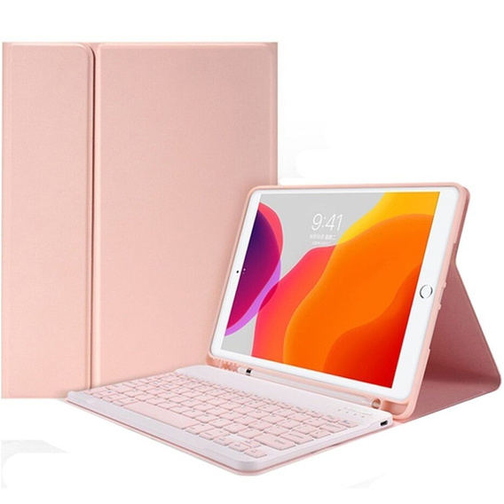 Чохол + клавіатура iPad 9.7 2017 / iPad 9.7 2018 / Air / Air 2, рожевий rose gold