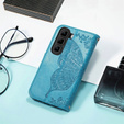 Откидной чехол для Infinix Hot 50 4G, Butterfly, синий