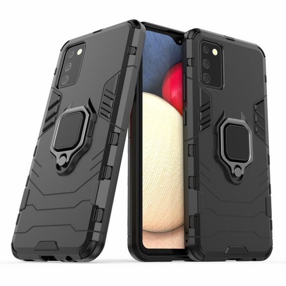 Чoхол до Samsung Galaxy A02S, Kickstand Ring, чорний