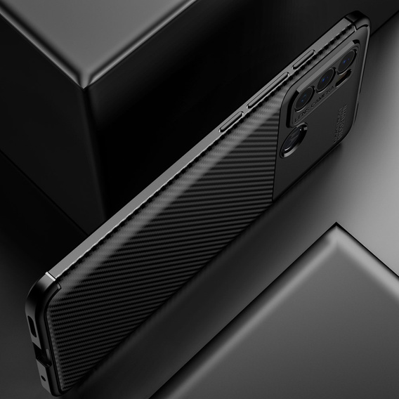 Чехол до Motorola Moto G60, Carbon Gel, чёрный