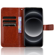 Футляр з клапаном для Xiaomi 14 Ultra, Crazy Horse Wallet, коричневий
