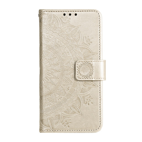 Откидной чехол для Xiaomi Redmi Note 13 Pro 4G / Xiaomi Redmi Note 14S / Xiaomi Poco M6 Pro 4G, Mandala, золотой