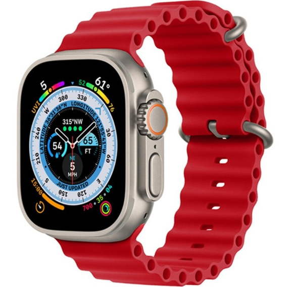 Силиконовый ремешок Apple Watch 1/2/3/4/5/6/7/8/SE/ULTRA 42/44/45/49mm, Red