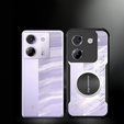 Чохол для Xiaomi Poco M7 Pro 5G, з магнітною пластиною, прозорий / чорний