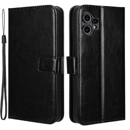 Футляр з клапаном для CMF Nothing Phone 2 Pro, Crazy Horse Wallet, чорний